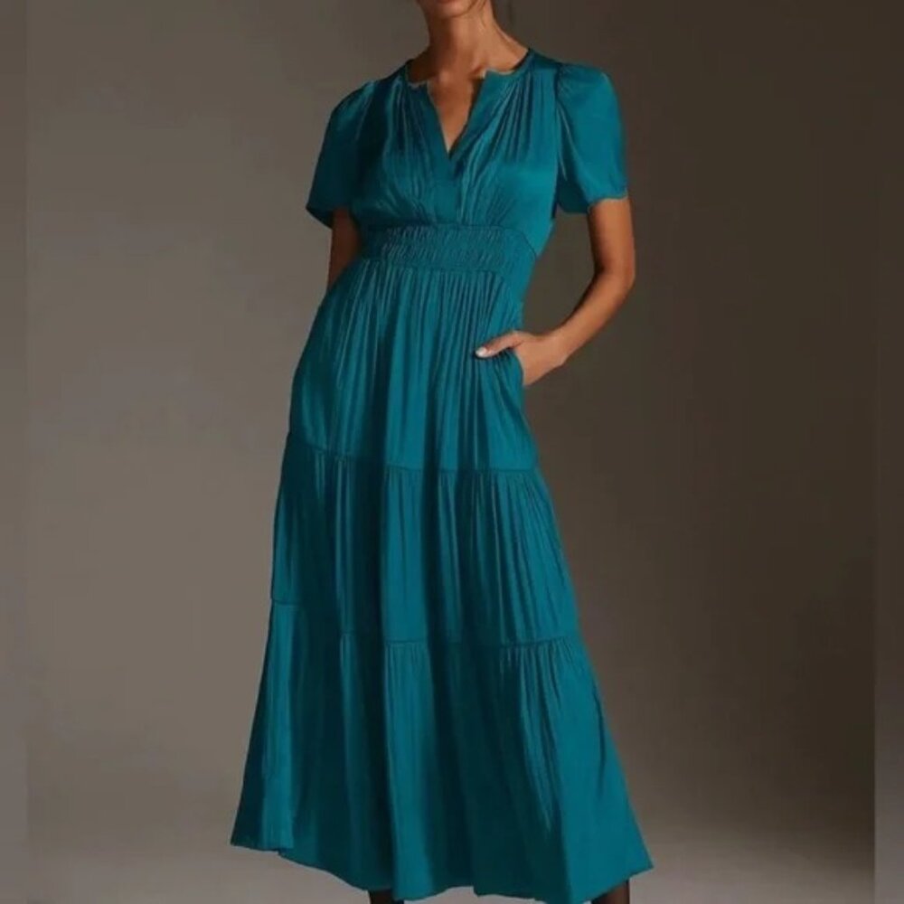 Teal Anthropologie Somerset Maxi Dress - XL NWOT